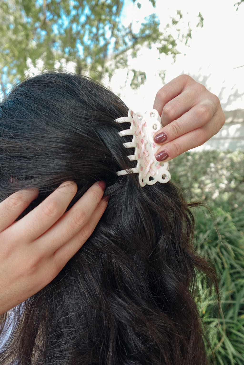 Pink Bow Claw Clip