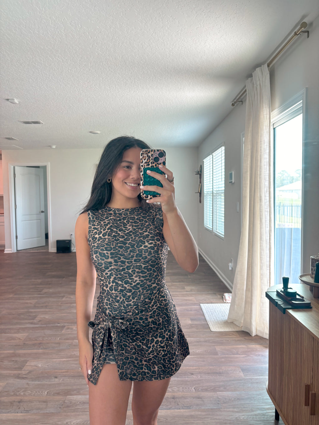 Leopard Print Wrap Dress