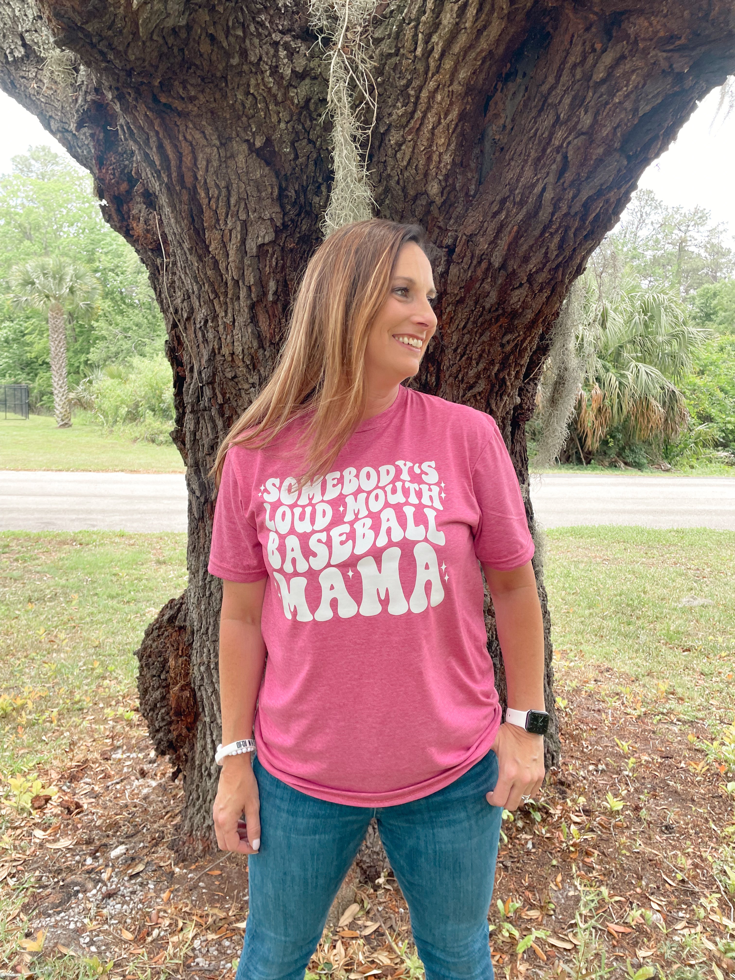 Somebody's Loud Mouth Baseball Mama Tee