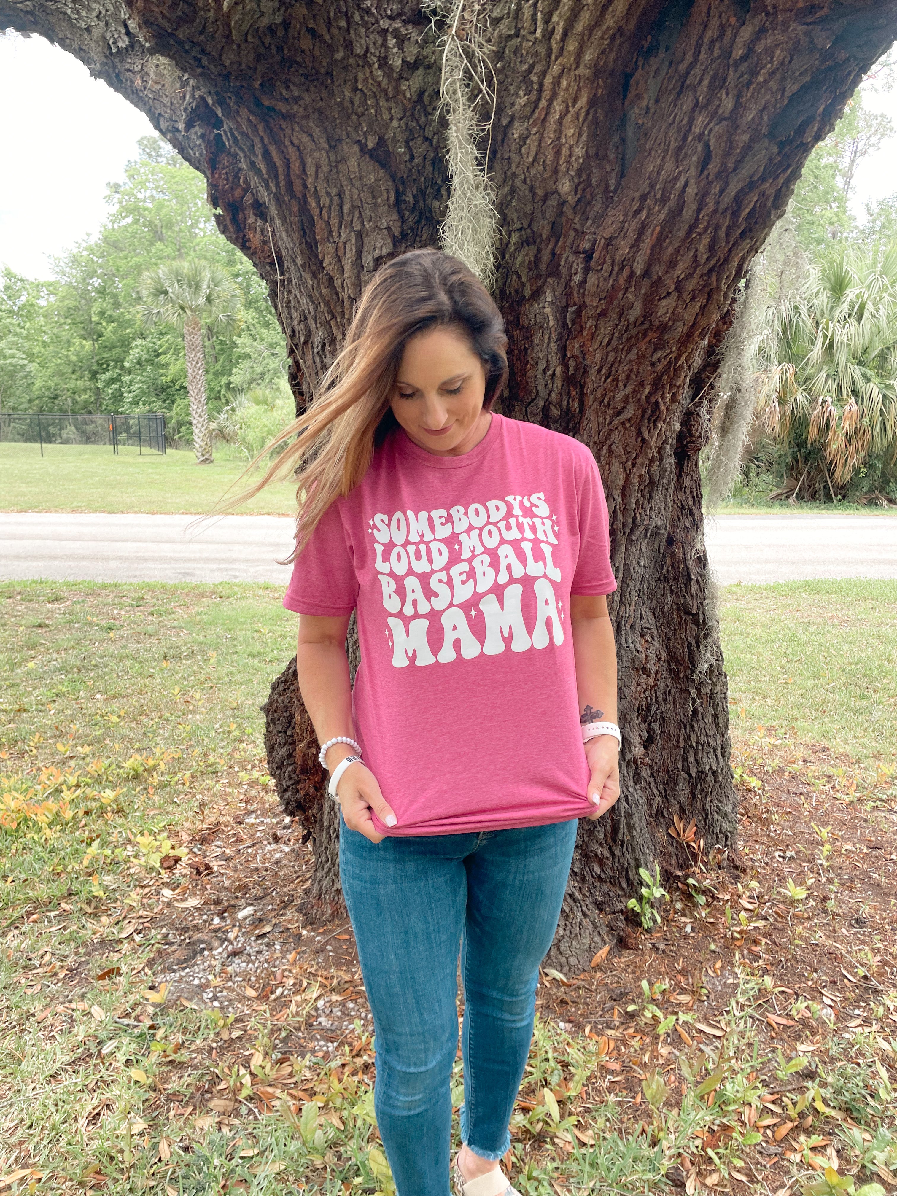 Somebody's Loud Mouth Baseball Mama Tee