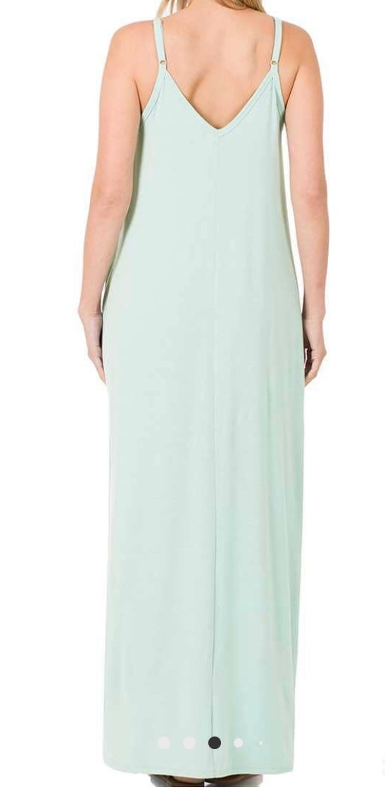 V-Neck Cami Dress (Only in Color Ash Gray)