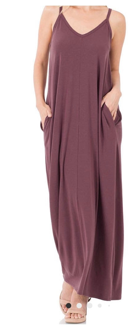 V-Neck Cami Dress (Only in Color Ash Gray)