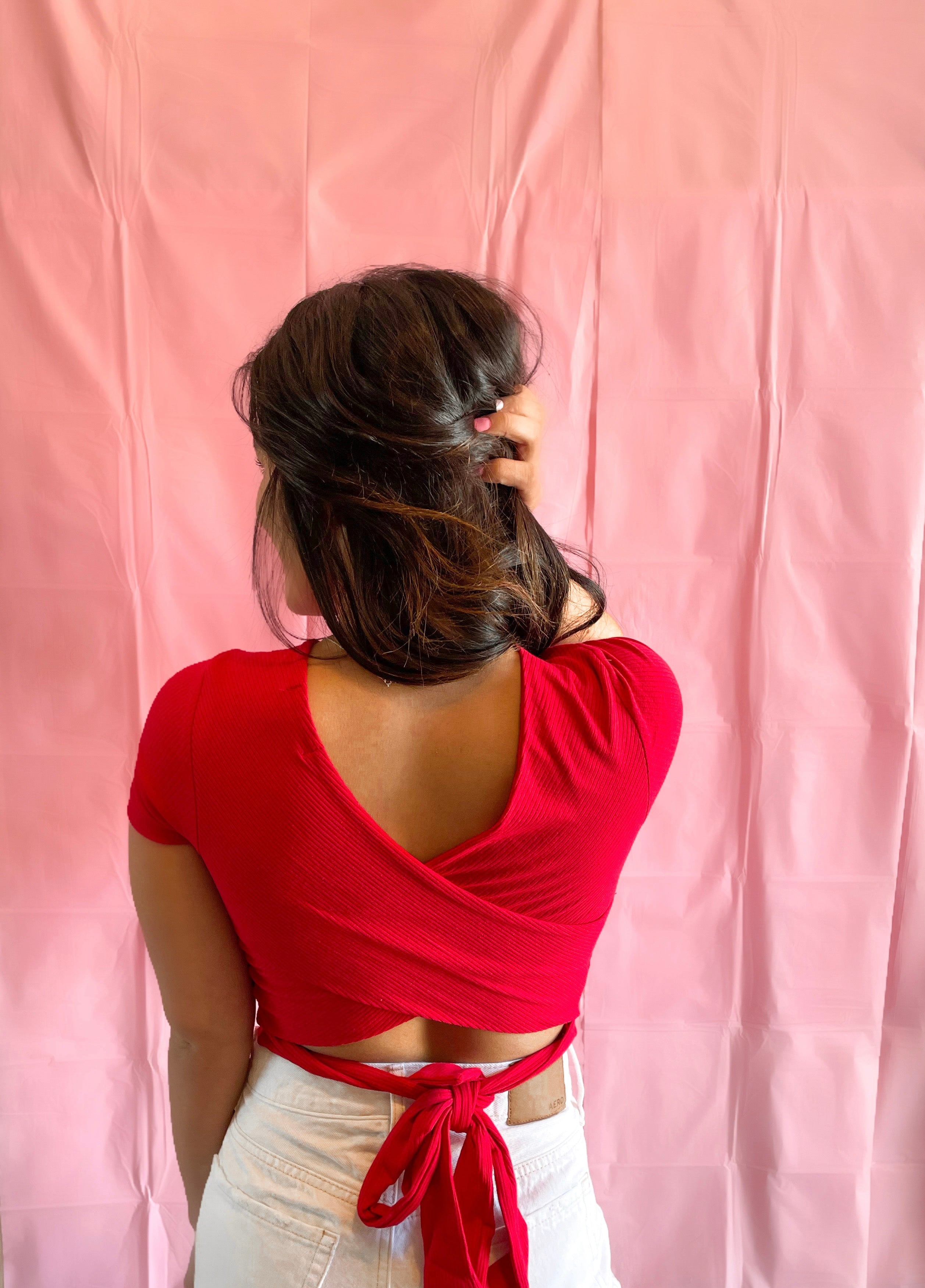 Short Sleeve Tie Back Tank